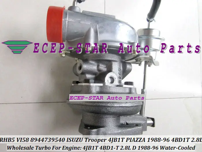 Водяное охлаждение турбо RHB5 VI58 8944739540 VD130047 8970192920 VI35 для ISUZU Holden Trooper 4JB1T PIAZZA 88 96 4BD1T