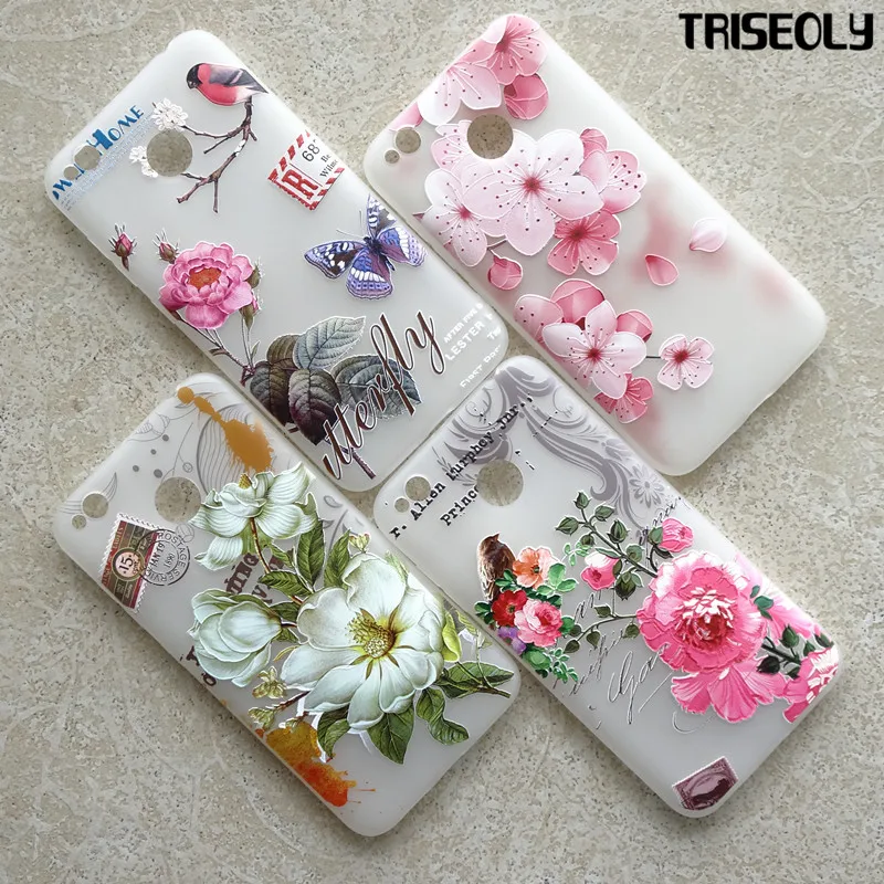 Чехол Triseoly с 3D рельефом для Xiaomi Redmi 4X мягкий гибкий силиконовый гелевый розами