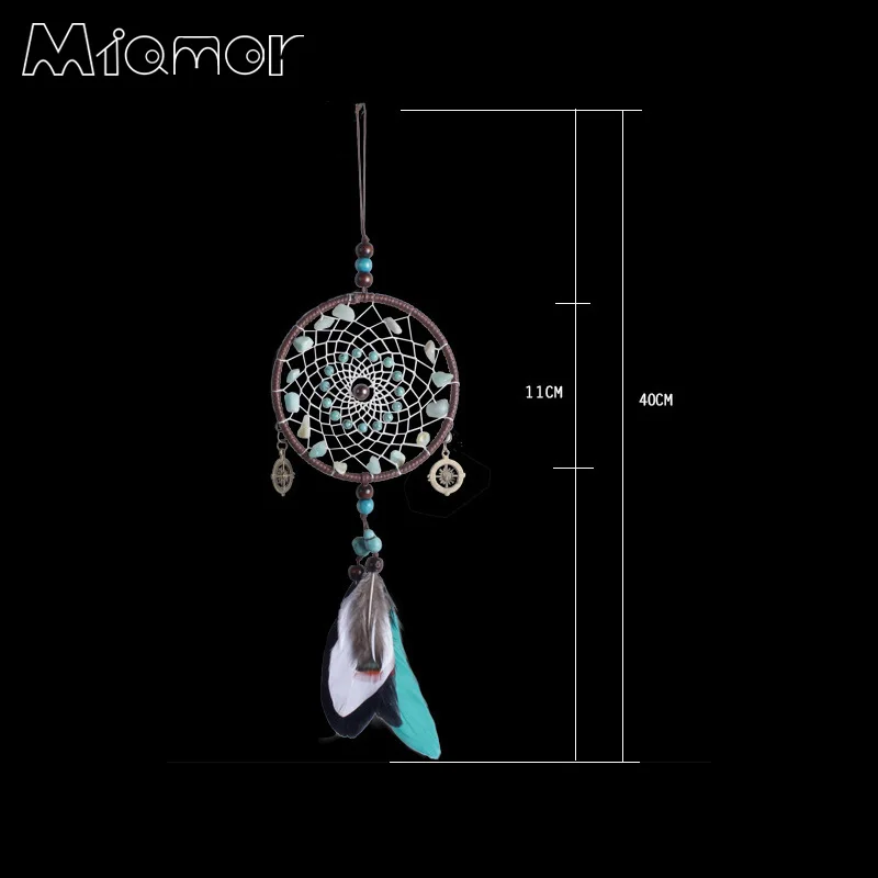 MIAMOR Handmade Dream Catcher With Feather &amp Natural Stone Home Wall Hanging Decoration Ornament Best Gift For Friend Amor085 | Дом и сад
