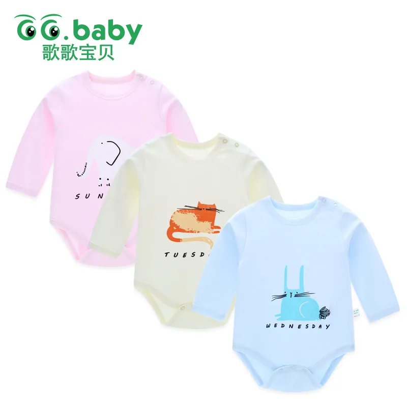 3 шт./лот детская одежда для девочки с длинными рукавами боди новорожденного