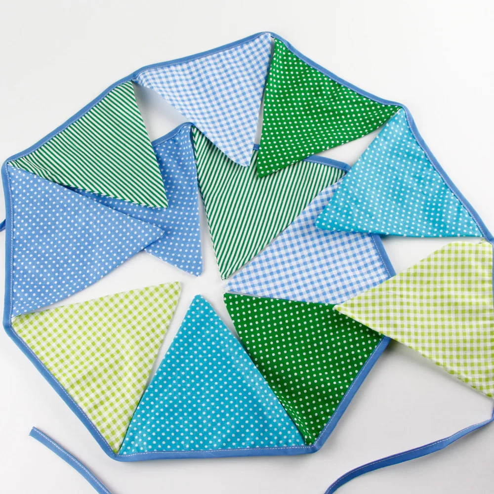 1 шт. 3 2 м хлопковые синие и зеленые флажки-баннеры для детей флаги на день