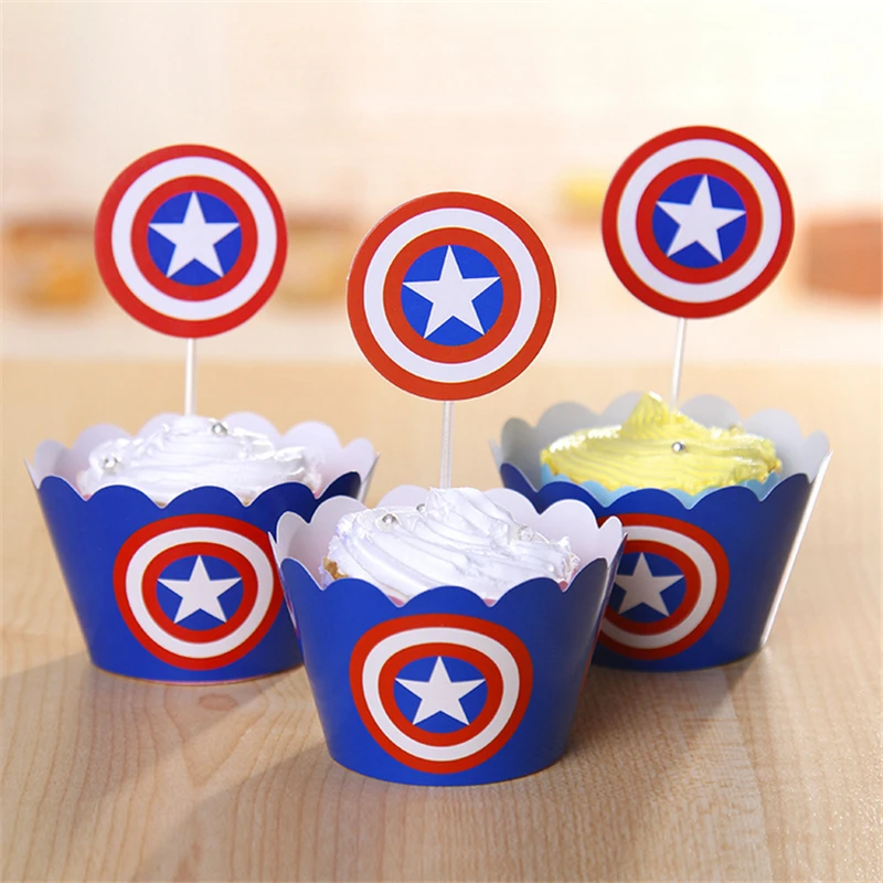 24 шт. Американский captaincupcake обертки топперы палочки для торта День рождения baby shower