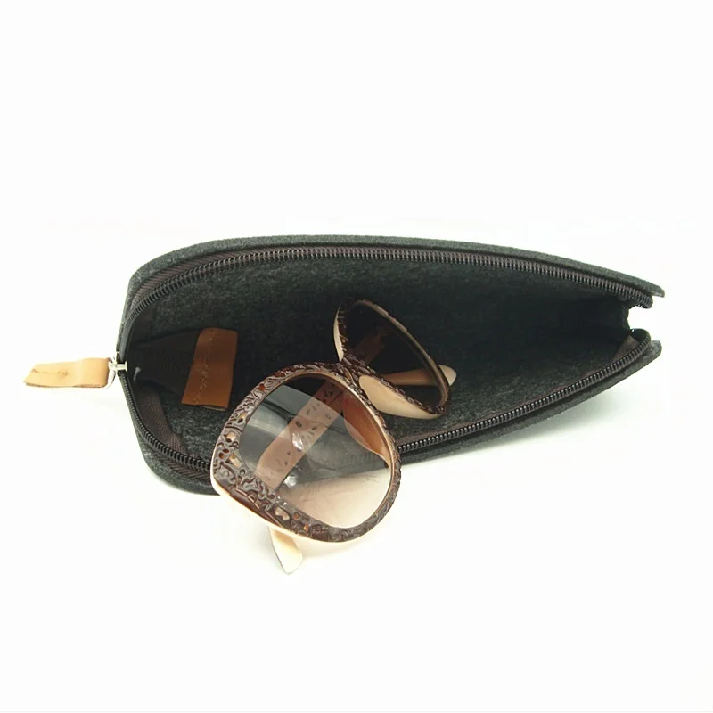 SUMONDY модная дизайнерская сумка для очков высокого качества из серого фетра на