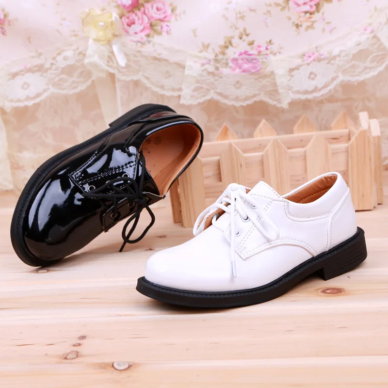 

ActhInK New Arrival Children Performance Leather Single Shoes for Boys Kids England Style Shoes Flower Boys Leather Shoes, AS015