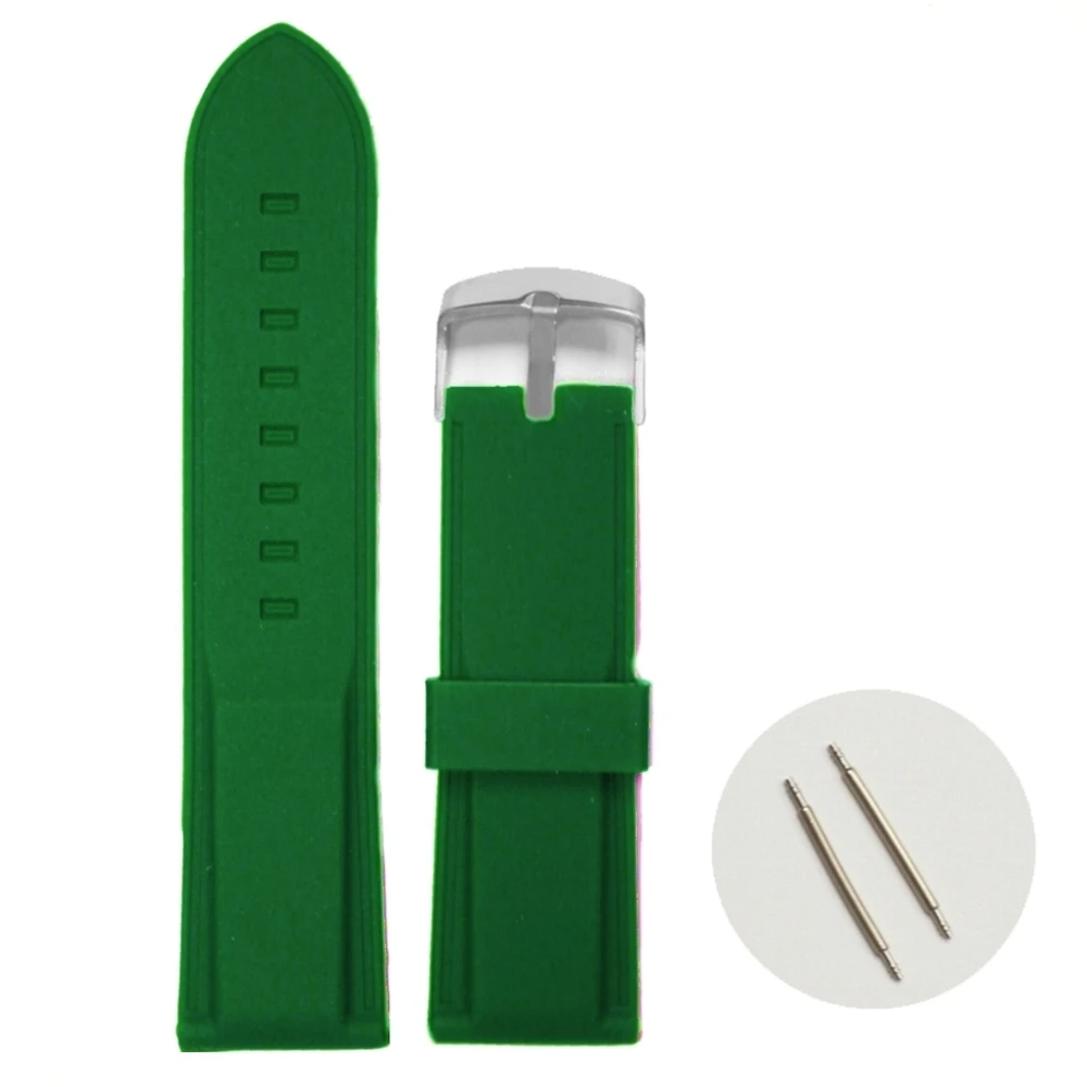 

22mm Forrest Green Silicone Jelly Rubber Unisex Watch Band Straps WB1054N22JB