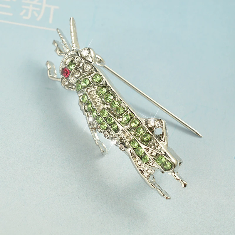 Изысканная брошь в виде насекомого с кристаллами насекомых зеленая стразы