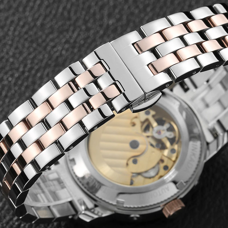 Часы BINKADA Skeleton Tourbillion Mechaniccal Relogio роскошный кожаный ремешок в деловом стиле