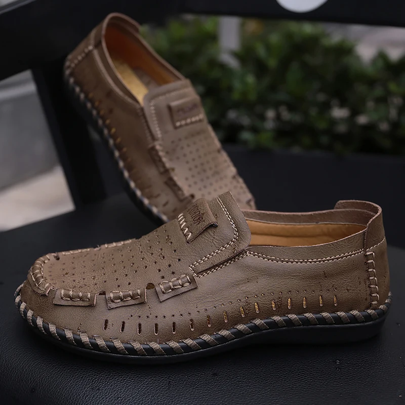 Men Casual Shoes Summer 2019 Breathable Soft Driving Men'S Handmade Chaussure Homme Net Surface Loafers | Обувь
