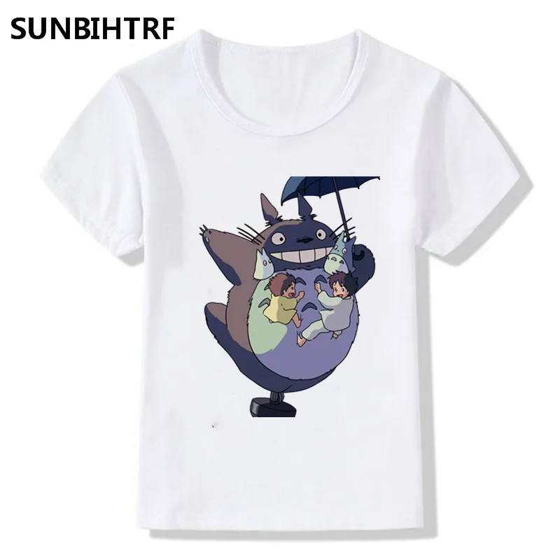 Детская летняя забавная Футболка с принтом Тоторо детская Милая одежда героями