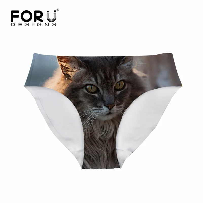 FORUDESIGNS сексуальные трусики женские с принтом милых животных кошек женское нижнее