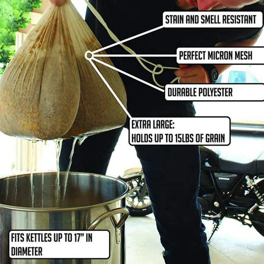 2 Size Milk Nylon Mesh Food Strainer Reusable Nut Tea Milk Fruit Juice Filter Bag Coffee Mesh Bag Net Kitchen Accessories