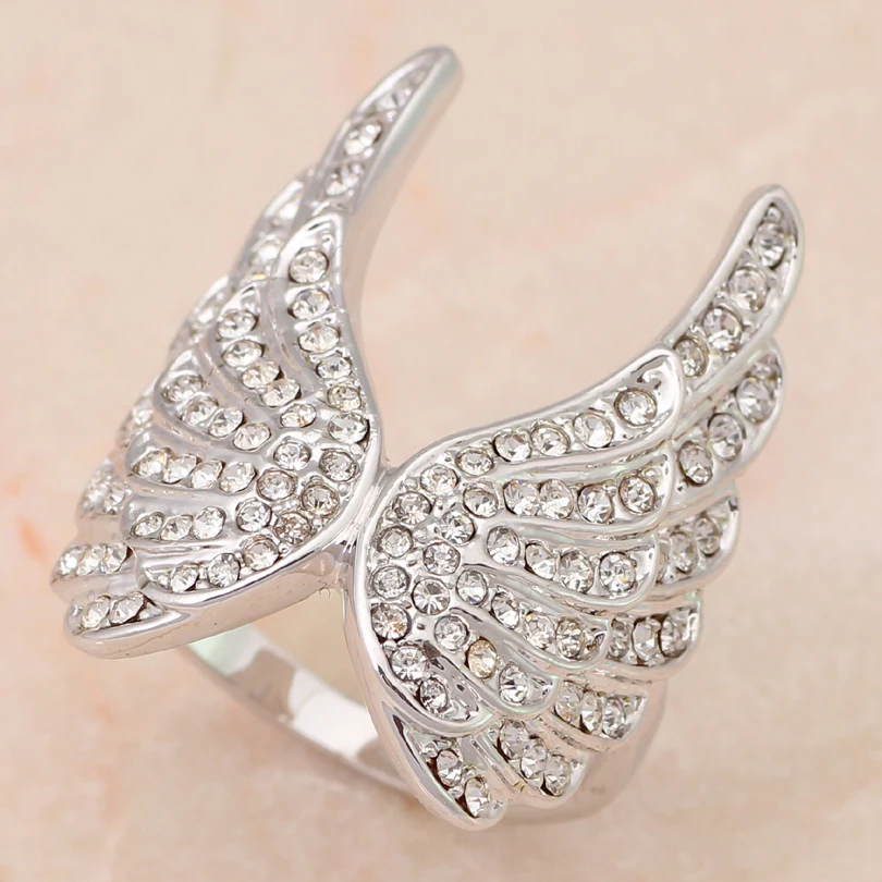 Кольца для вечеринок большие блестящие и благородные белого золотого цвета