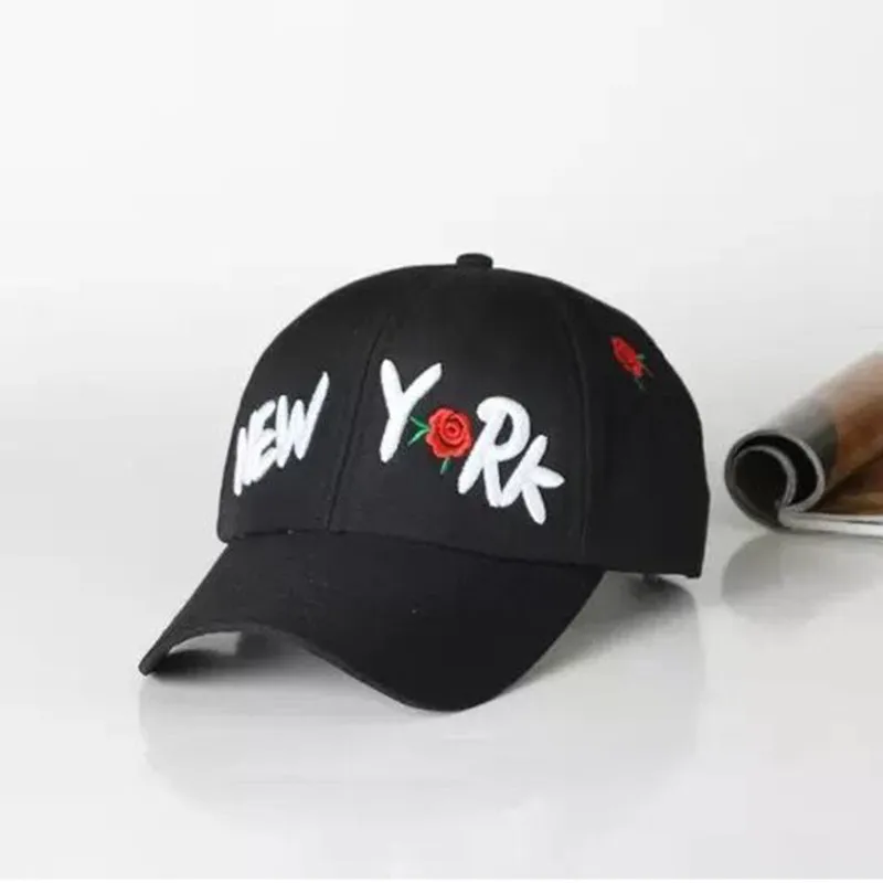 Новая мода новинка Довольно леди Нью Йорк Письма Rose Бейсбол Кепки Snapback хип хоп