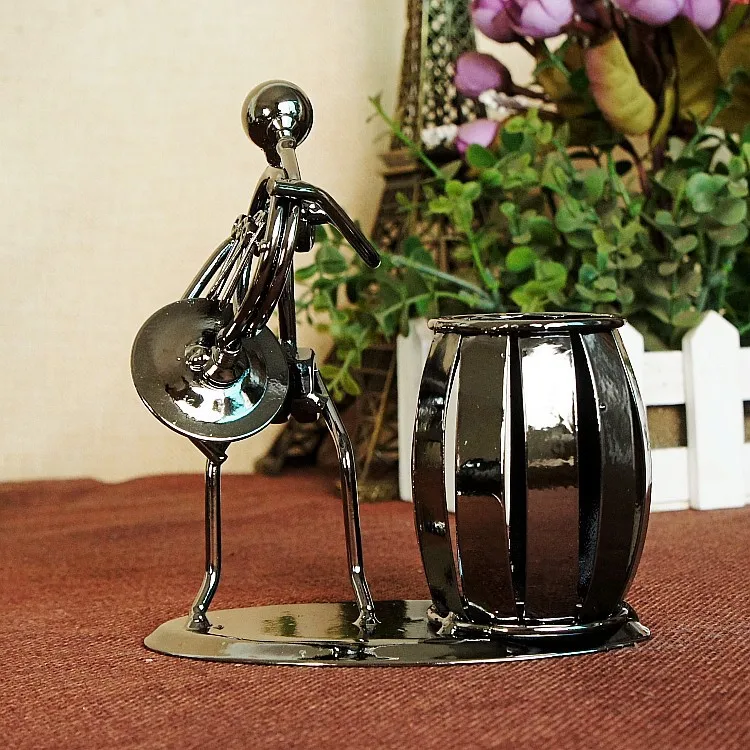 Популярная креативная металлическая ручка держатель Ваза Карандаш горшок