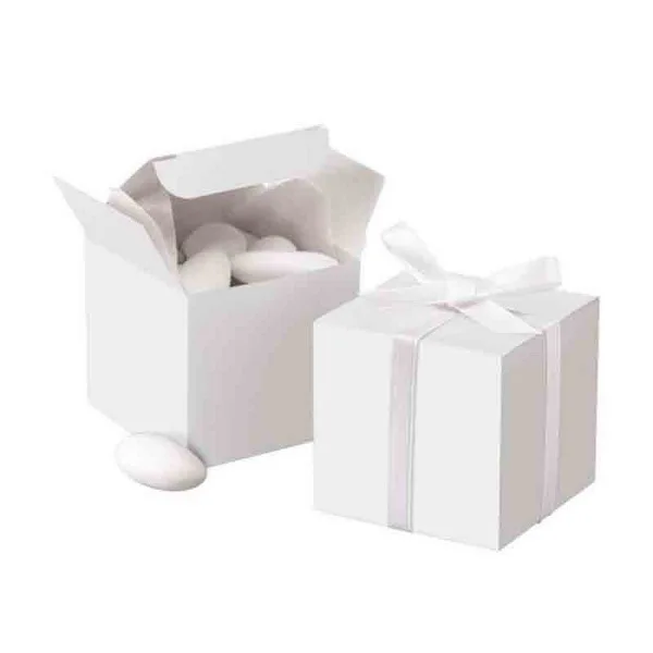 Белый квадрат Подарочная коробка комплект Бумага конфеты Коробки шоколад с