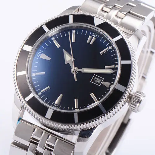 Мужские наручные часы 46 мм с ремешком из нержавеющей стали | Наручные