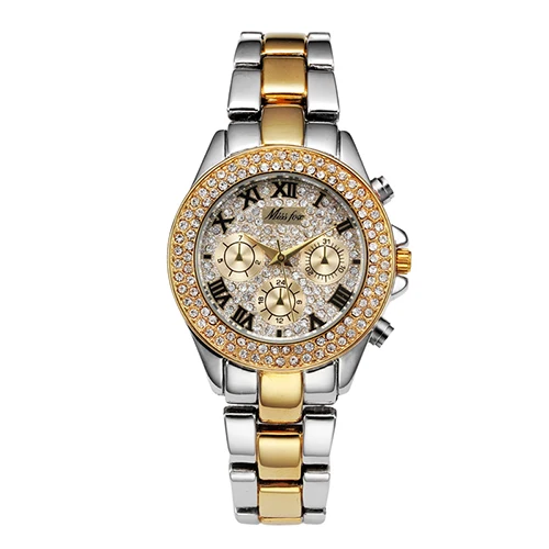 

MISSFOX Women Watches Luxury Watch Women Fashion Fake Chronograph Roman Numerals 18K Gold Ladies Watches Quartz Wristwatch