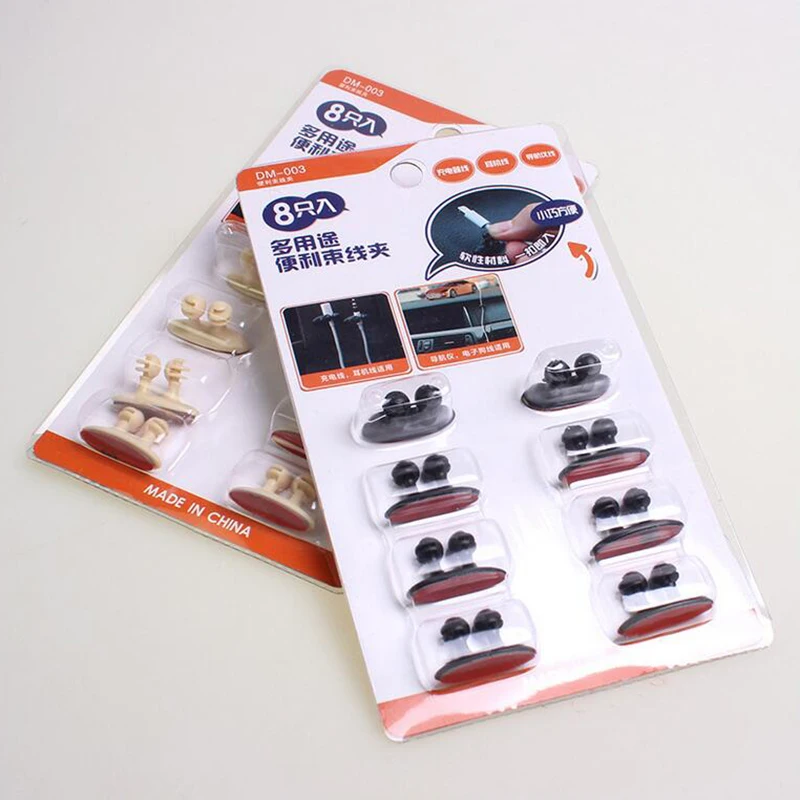 Автомобильный держатель кабеля 8 шт./Лот зажим для галстука органайзер клейкий