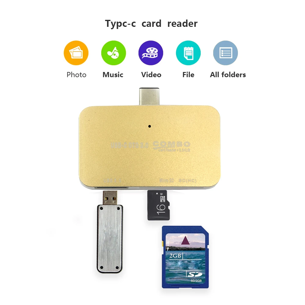 

Multifunction USB Type-C Hub USB-C To USB3.0 With SD/TF Card Reader Type C Splitter Adapter for PC Laptop Accessories