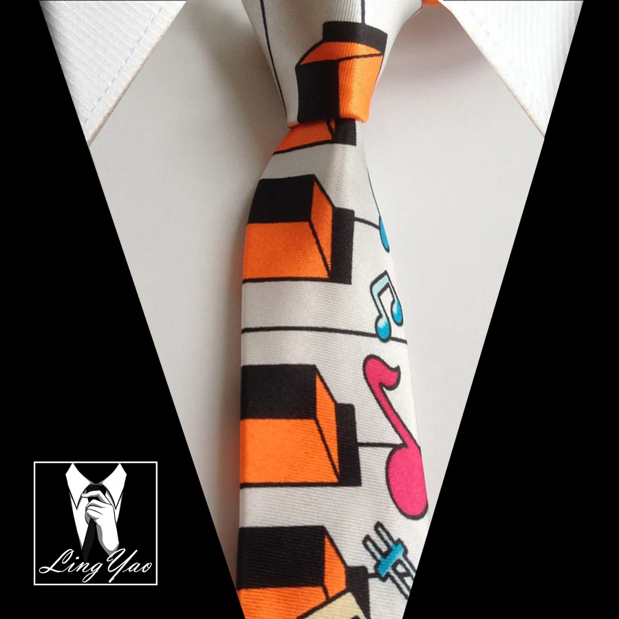 Мужские популярные повседневные Галстуки 5 см модные искусственные клавиши для
