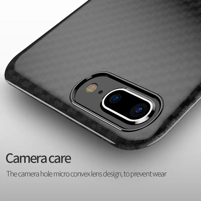 Чехол для телефона TOTU из углеродного волокна iPhone 8 7 Plus Роскошный чехол задней