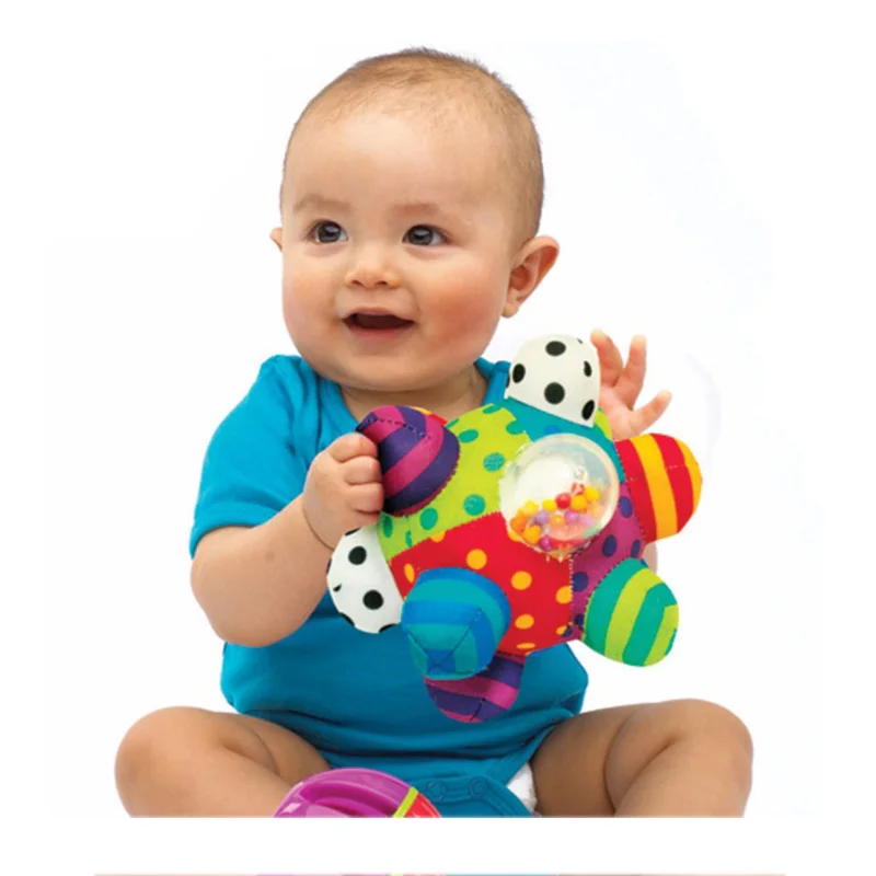 Забавные детские шарики милые плюшевые мягкие тканевые Ручные погремушки