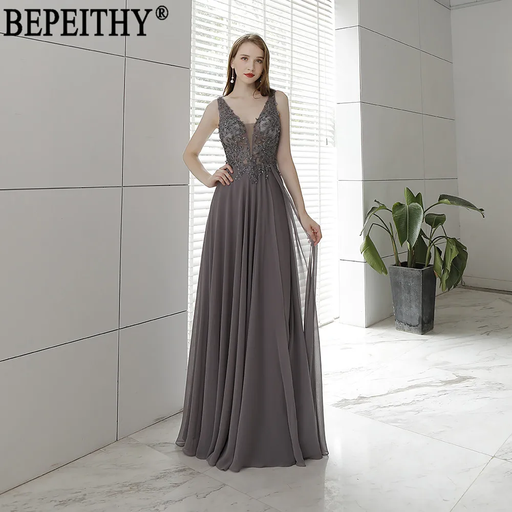 BEPEITHY vestido de festa, дизайн, v-образный вырез, аппликация, бисер, Длинное Элегантное платье, вечерние платья