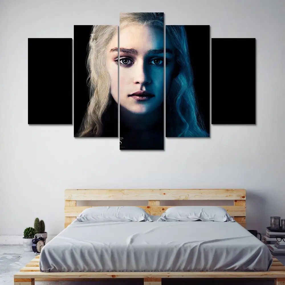 HD в рамке печать 5 шт. холст настенное искусство daenerys targarye живопись современный