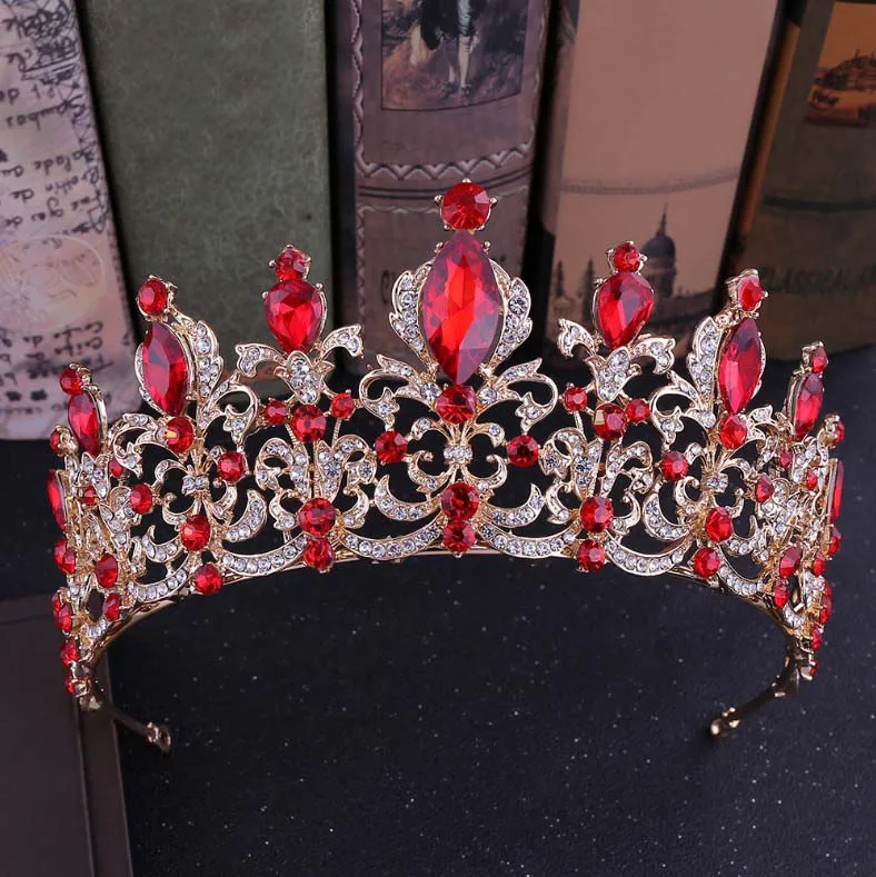 Роскошные серебряные, Синие стразы, Золотая свадебная тиара, корона королевы, диадема, Корона невесты, головной убор, свадебные аксессуары для волос, тиара