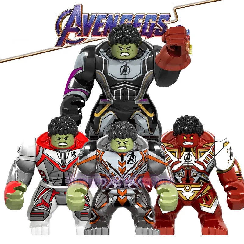 Фигурки героев из мультфильма Мстители 4 большие размеры Legoed Marvel Hulk Infinity Gauntl