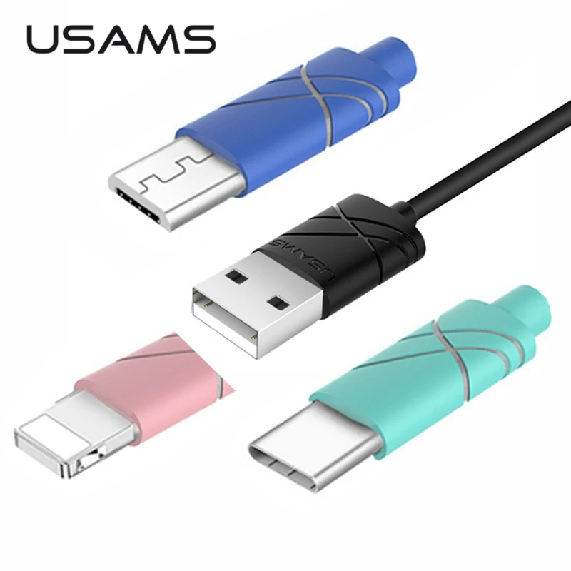 USAMS USB кабель для iPhone type C Usb зарядное устройство зарядная Зарядка Micro Android кабели