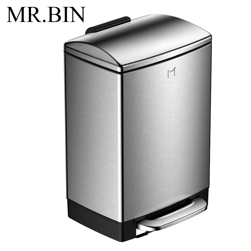 MR. BIN 6L/12L 410 мусорное ведро из нержавеющей стали с увеличенной педалью бытовой