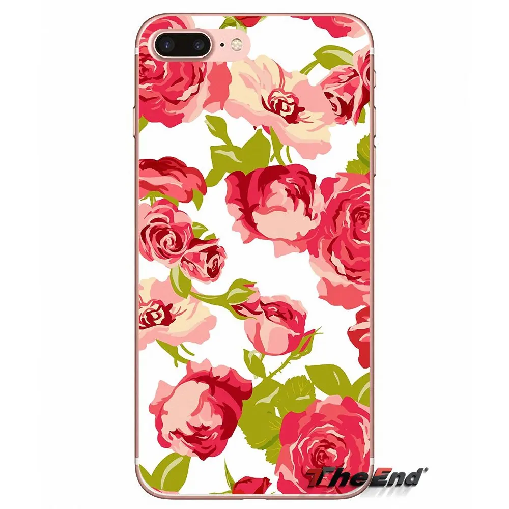 Для Huawei G7 G8 Ascend P7 P8 P9 Lite Honor 4C 5X 5C 6X Mate 7 8 9 Y3 Y5 Y6 II Pro розовый цветочный принт TPU