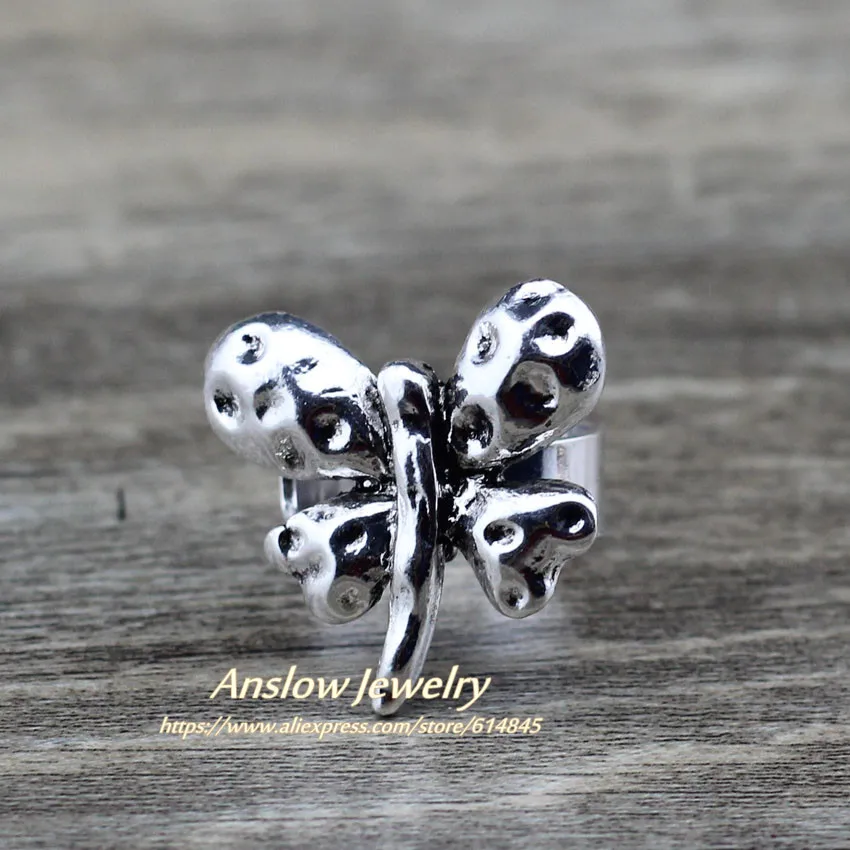 Женское регулируемое кольцо с бабочкой Anslow винтажное ювелирное изделие высокого