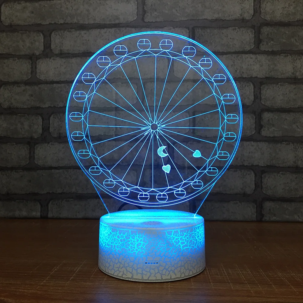 Ferris Wheel 3D LED RGB Night Light 7 Color Change Desk Action Figures 102 Boys Girls Christmas Toys | Игрушки и хобби