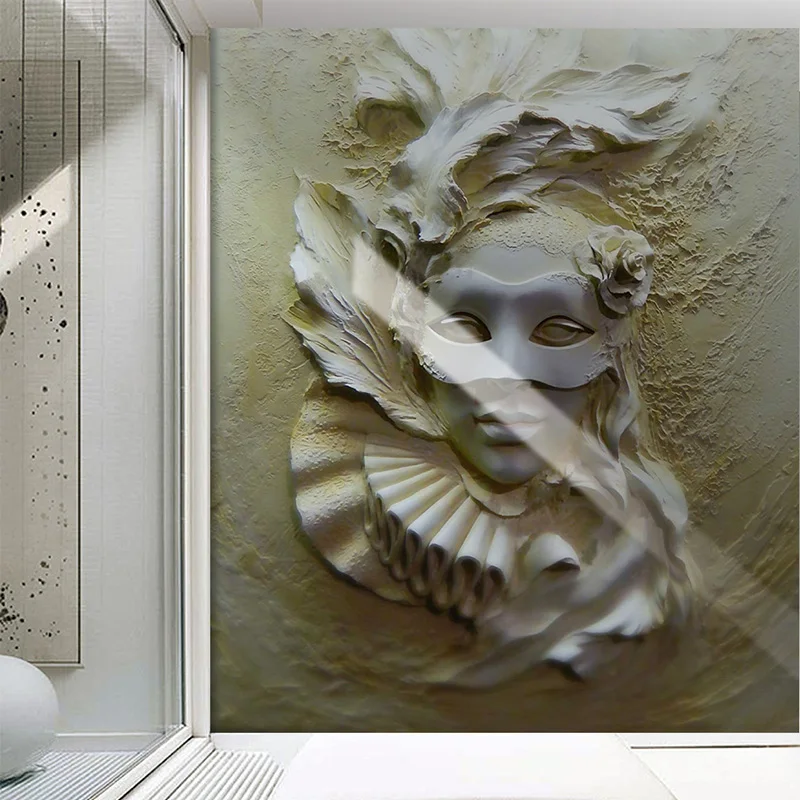 3D Настенные обои на заказ Современная тисненая маска красивая фотография