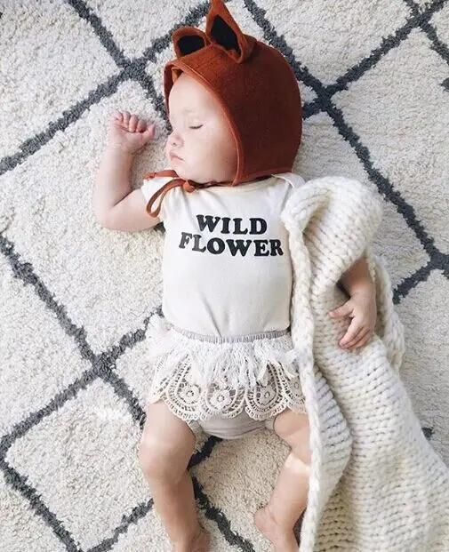 Кружевные шорты для новорожденных девочек штаны с оборками шаровары подгузников