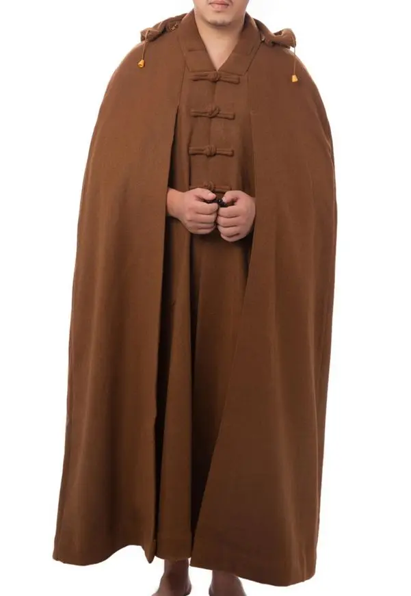 Зимняя теплая шерстяная накидка Zen плащ для медитации шаолин буддизм униформа