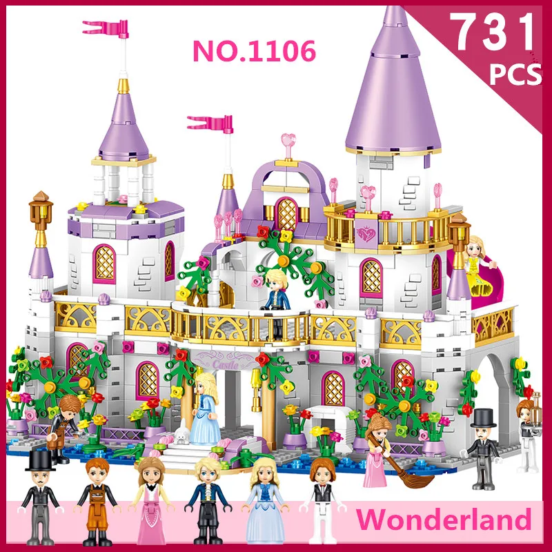 

2812pcs Fairy movie castle Building Blocks toys for child Princess Castle Compatible Friends City Castle Model Girl Toys