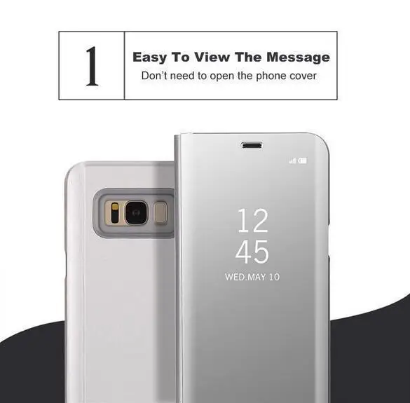 Для Samsung Note 5 C8 C10 зеркальный флип-чехол для телефона с кронштейном кожаный