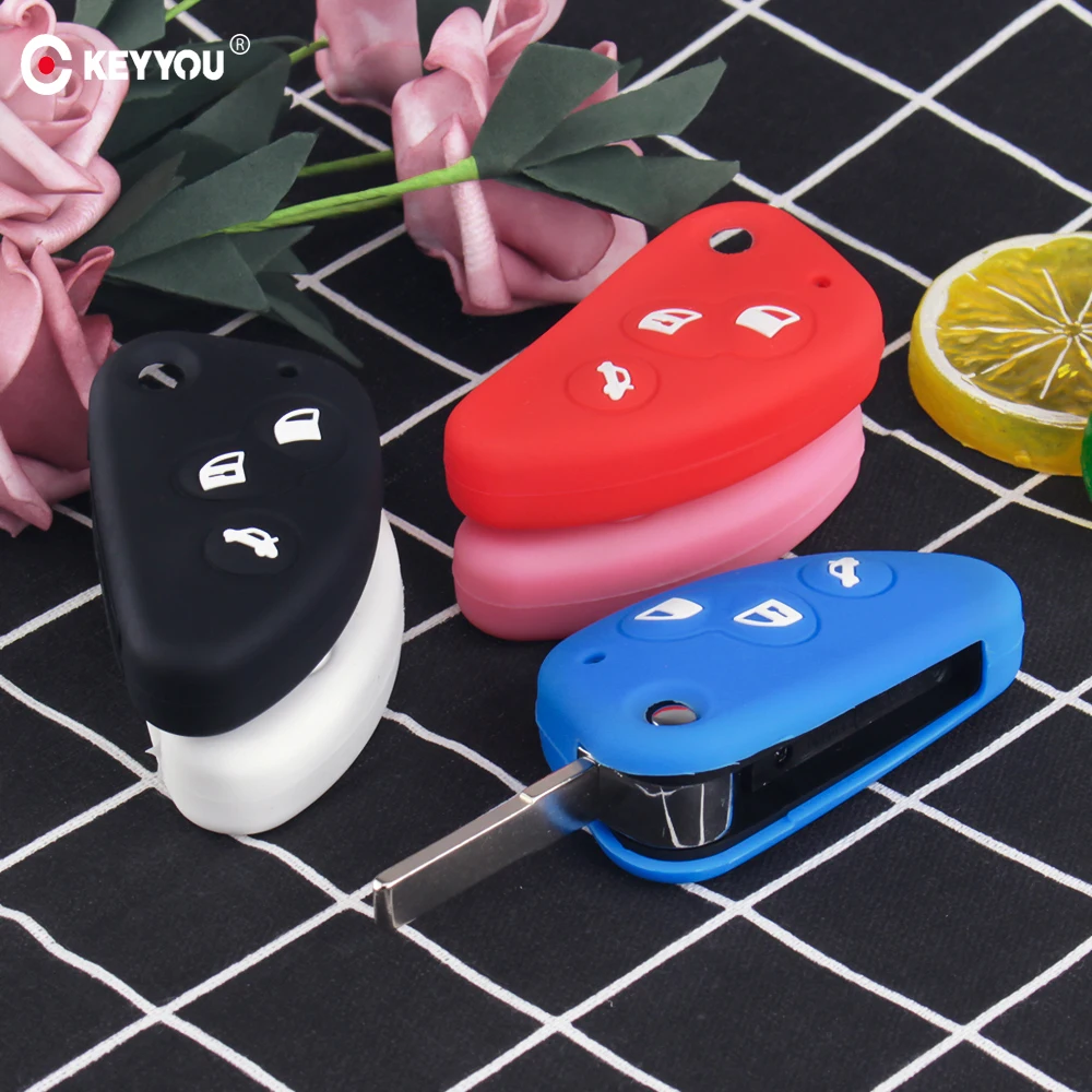 KEYYOU силиконовый резиновый чехол для автомобильного ключа Alfa Romeo 147 166 156 JTD TS GT