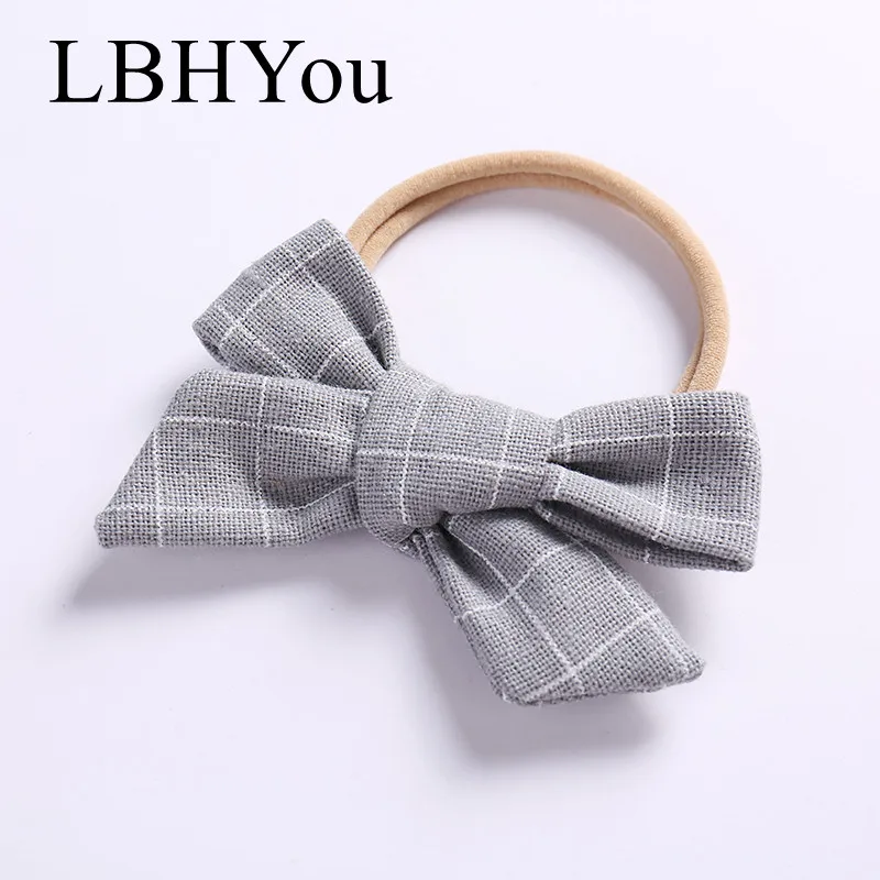 5 шт./лот Новорожденные девочки Плед Банты Эластичные Нейлоновые Ободки для Головы Детская принцесса растяжимые ободки на узле аксессуары для волос.