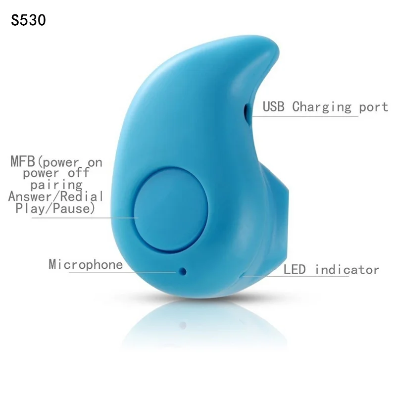 Bluetooth наушники S530 беспроводные портативные невидимые свободные руки