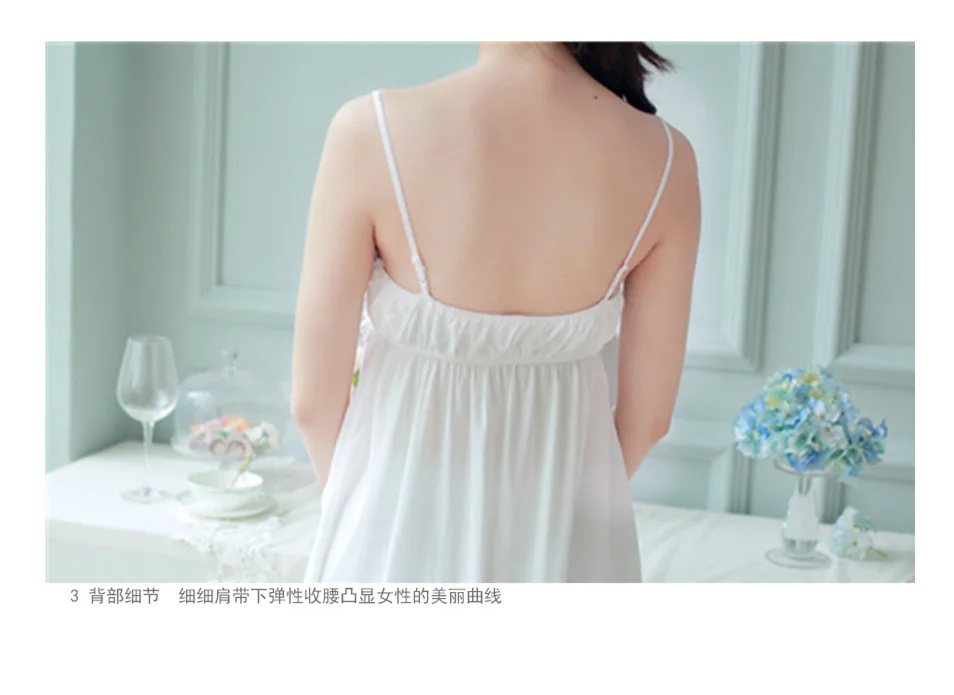 Летняя женская ночная сорочка 2017 сексуальная хлопковая белая рубашка на