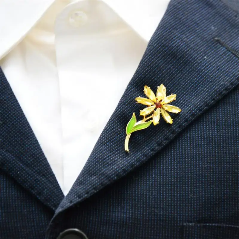 Для женщин Изысканный Красочные цветы инкрустация стразами Брошь Pin Одежда