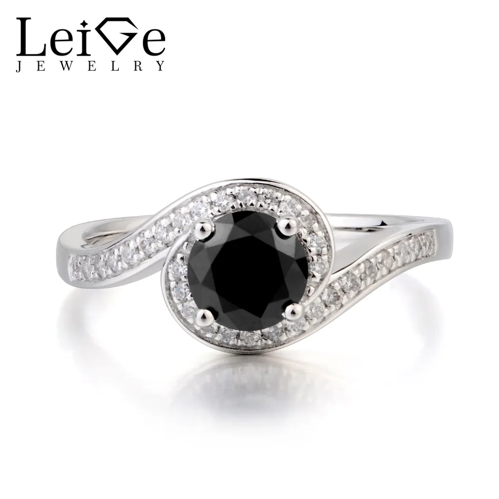 

Украшения leige, кольцо из натурального черного шпинеля, коктейльное кольцо, круглое кольцо с черным драгоценным камнем, кольцо из стерлингов...