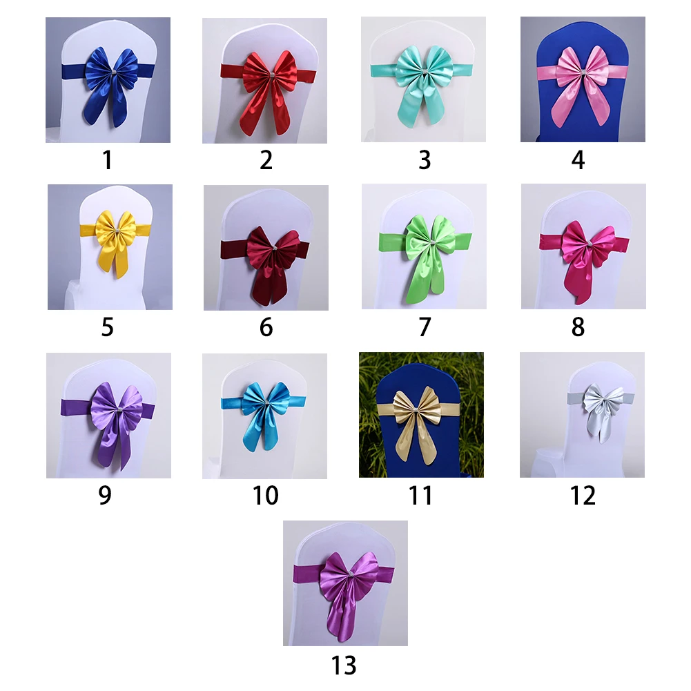 Чехол для свадебного стула с поясом-бабочкой декорации лентой Свадебная