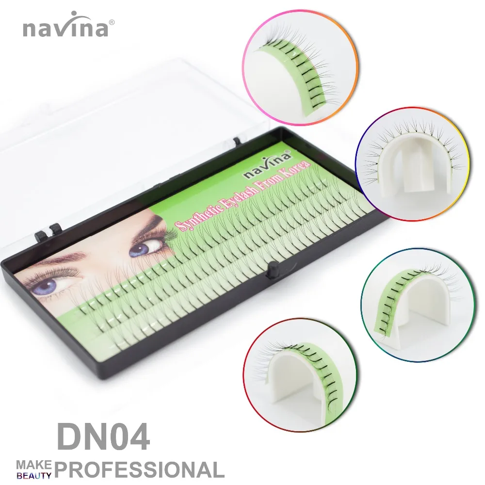navina Exquisite well-proportioned silk false eyelashes of makeup Curl C Thickness 0.07-0.1mm Petals 3D 10D Length 8-14mm mix | Красота и