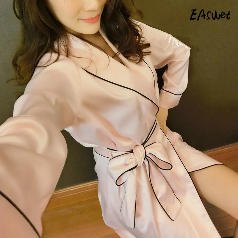 Халат женский атласный с цветочным рисунком Шелковый Свадебный банный халат для