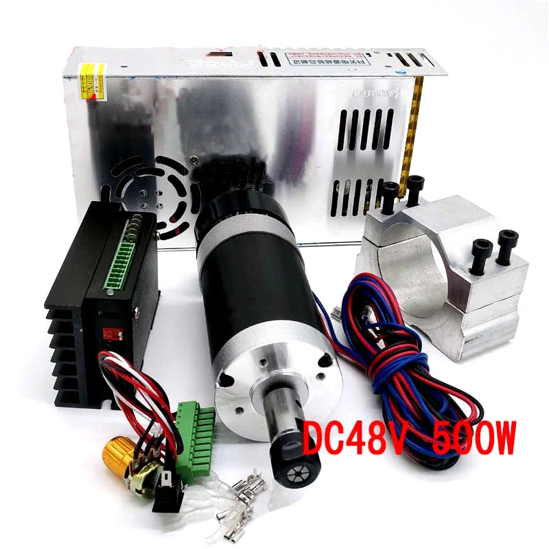 ER11/ER16 500 Вт CNC DC бесщеточный электродвигатель вращения шпинделя 55 мм зажим WS55 220 DC20